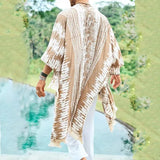 Summer Fashion Shawl Mens Print Long Windbreaker Cardigan Hawaiian Beach Sunscreen Cloak Casual Loose Cape Coat For Men Tops