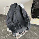 Men's Loose Long Sleeve Shirts Casual Solid Colors Cotton Linen Cool Summer Breathable Trendy Baggy Shirt Male Button Up