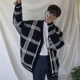 Men's Clothing Cardigan Plaid Knit Sweater Male V Neck Long No Hoodie Wool Casual Sale Best Selling Products Classic Street