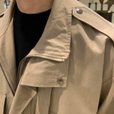 Spring and Autumn Tooling Jacket Men's Korean Style Trendy Fake Two-piece Japanese Retro Casual Jacket Coat Bomber Jackets