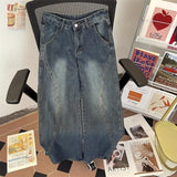 American Spring and Autumn Street Men and Women Personalized Straight leg Jeans Couple New Couple Loose Retro Casual Pants
