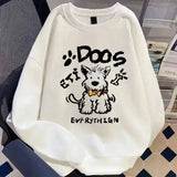 American autumn and winter men and women trendy personalized printed round neck pullover for couples loose retro Harajuku casual