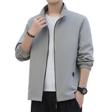 Autumn Winter Elegant Fashion Harajuku Slim Fit Ropa Hombre Loose Casual All Match Outerwear Pockets Zipper Long Sleeve Jacket