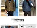 Men Cardigan Fashion Luxury Knitted Sweater Coats Trendy Japanese Retro V Neck Long Sleeve Jacket Casual Stylish Knitwear M-3XL