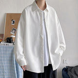 Spring Simple Black Long Sleeve Shirts Men Korean Mens Harajuku White Oversized Shirt Male Button Up Shirts Blouses 5XL-M