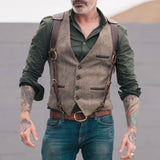 Sleeveless Men Vest Retro Waistcoat Men's Coats Man Coat Male Clothes Jackets Clothing Tactical Padded Mens Vests Golf