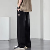 Summer Lyocell fabric Wide Leg Washing Jean Flap Pockets Lightweight Cargo Pants Men Street Trousers Loose Casual Thin Pant Big