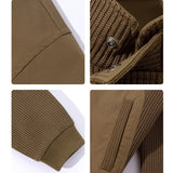 Stand Collar Jackets for Men's Autumn Korean New Trend Short Patchwork Jacket Casual Vintage Simple Knitted Coats Daily Outwear