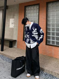 Man Clothes Graphic Jacket Cardigan Knitted Sweaters for Men Coat Maletry Y2k Streetwear Plus Size Tops 90s Vintage Loose Fit X
