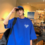 Men's Cotton Fashion T-shirt Funny Mens Summer Tshirts Oversized Tee Shirts 3XL Casual T Shirt Black For Man Streetwear