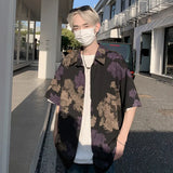 Summer Short Sleeved Shirt Men Retro Printed Shirt Mens Streetwear Loose Flower Shirts Mens Hawaiian Shirt Man Large Size 5XL