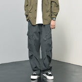Multi-pockets Cargo Pants Men Casual Simple Personality Handsome American Style Baggy Trousers All-match Streetwear New Popular