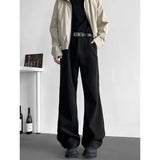 Black Suit Pants Men Fashion Society Mens Dress Pants Korean Casual Loose Straight Pants Mens Office Formal Trousers M-3XL