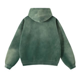 Men's Zip Up Hoodies Tie Dye Washed Double Oversize Cardigan Sweatshirt Loose Plus Plush Gradient Man Hooded Pullovers Winter