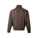 New Japanese Retro Men Cardigan Jacket Winter Light Luxury Trendy Turtleneck Knit Zip-up Long Sleeve Sweater Coat Premium Outfit
