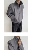 Black Short Autumn Suit Jacket Male College Preppy Wearing American Baseball Uniforms with High-end Shoulder Pad Jacket Chic
