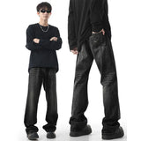 Mens Straight Leg Washed Classic Vintage Denim Jeans Comfort Fit Casual Fashion High Quality Durable Trendy Timeless Trousers