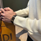 Autumn Casual Men Polo Sweater Light Luxury Zip-up Solid Color Long Sleeve Knitted Pullover Daily Commuting Basic Knitwear M-3XL