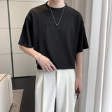 Summer Short Sleeved T-shirt Men Fashion Black White Casual T Shirt Men Streetwear Korean Hollowed Out T Shirt Mens Top