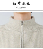 Autumn Men's Korean Zipper Cardigan Jacket Casual Stand Collar Solid Color Long Sleeve Sweater Premium Quality Knitted Outerwear
