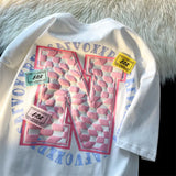 American Trendy Sweet Cool Hot Girl Couple Outfits Loose Versatile Lazy Retro Cotton Short-sleeved T-shirt Men Women Aesthetic