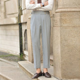 New Business Men Luxury Naples Suit Pants Casual Premium Striped Gentleman Dress Pants Commercial Parisian Style Chic Trouser