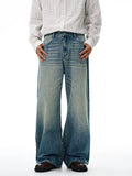 American Retro Jeans Men's Oversize Baggy Wide Legs Classic Wash Cotton Denim Pants Hip-hop Rock Streetwear Loose Trousers