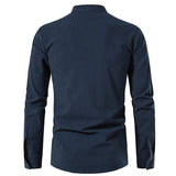Men's Linen Shirts Casual Long Sleeve Button Loose Autumn Dress Henley Shirts Fashion Man Slim Business Shirts Clothing