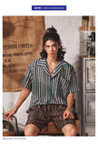 New Japanese Chic Men Shirts Light Luxury Striped Cuban Collar Half Sleeve Cardigan Summer Trendy Leisure Breathable Tops M-3XL