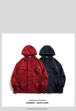 Japanese Cityboy Work Jacket Men's Spring Autumn Multi-pocket Mountaineering Suit High-end Casual Hooded Jacket Chic
