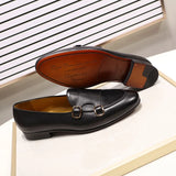 Genuine Leather Mens Loafers Handmade Monk Strap Wedding Party Casual Dress Shoes Summer Autumn Footwear for Men