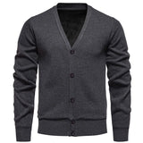 Men Sweater Cardigan Business Casual Classic V-neck Solid Color Cardigan Men Sweater Korean Fashion Trend Knitwear Sweater