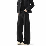 Belt Suit Pants Men Oversized Society Mens Black Dress Pants Korean Loose Wide Leg Pants Mens Office Formal Trousers M-3XL