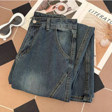 American Spring and Autumn Street Men and Women Personalized Straight leg Jeans Couple New Couple Loose Retro Casual Pants