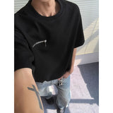 Summer Short Sleeved T-shirt Men White Casual T Shirt Men Streetwear Korean Loose Checkered Tshirt Mens Top Large Size 5XL