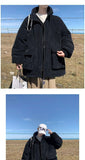 Korean style autumn and winter men and women trendy personalized corduroy jacket for couples loose retro Harajuku casual top y2k