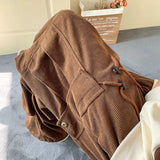 Corduroy Cargo Pants for Men Streetwear Black Cargo Trousers Male Joggers Hip Hop Green Black Japanese Pocket Korean