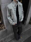 American Retro Multi-button Stand Collar Design Jacket Men Korean Hip Hop Coat High Street Hip-hop Solid Color Classic Jacket