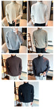 New Korean Retro Men Basic Sweater Luxury Knit Solid Color Turtleneck Long Sleeve Pullover Casual Textured High Quality Knitwear