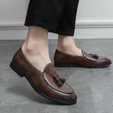 New Classic Men's Business Shoes with British Breathable Simple Tassel Leather Shoe Style Casual Formal Shoes, Men's Sizes 38-46