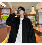 2025 Autumn Winter New Mens Long Sleeve Casual Corduroy Shirt Square Collar Loose Fit Classic Fashion Trendy Outdoor Comfort