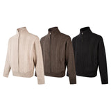 New Japanese Retro Men Cardigan Jacket Winter Light Luxury Trendy Turtleneck Knit Zip-up Long Sleeve Sweater Coat Premium Outfit