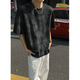 Men Loose Fit Tie Dye Short Sleeve Round Neck T-Shirt Summer Fashion Casual Streetwear Soft Breathable Oversized Tee Comfy Y2K