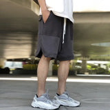 Summer Elegant Fashion Harajuku Slim Fit Ropa Hombre Loose Casual All Match Sports Shorts Pockets Patchwork Sweatpants