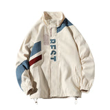 Patchwork Sports Jacket Men Hip Hop Street Loose Outwear Casual Turn Down Collar Jackets Trend Couples Coat New Male Jacket