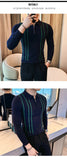 Men's Jersey Luxury Polo Neck Zipper Knit Sweater Casual Fashion Solid Color Long Sleeve Pullover Premium Quality Knitwear M-3XL