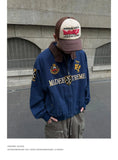 American Retro High-end Fashion High Street Jacket Men Women Couple Autumn Winter Trendy Splicing Embroidered Short Men's Jacket