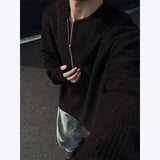 New Men Slim Fit Half Zip Solid Color Round Neck Long Sleeve Tshirt Spring Base shirt Casual Streetwear Hot Sale Trend T shirt