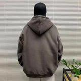 Sweatshirt for Men Sports Male Clothes Black Hooded Hoodies Full Zip Up Y2k Vintage No Brand One Piece Sweat Shirt Winter 90s S