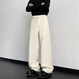 Black Suit Pants Men Fashion Society Mens Dress Pants Korean Loose Casual Wide Leg Pants Mens Office Formal Trousers M-3XL